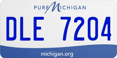 MI license plate DLE7204