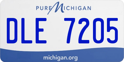 MI license plate DLE7205