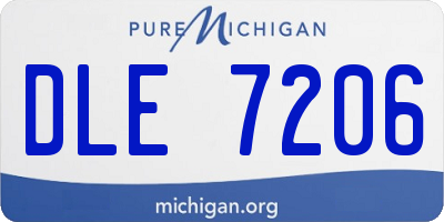 MI license plate DLE7206