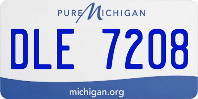 MI license plate DLE7208