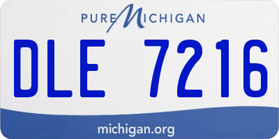 MI license plate DLE7216