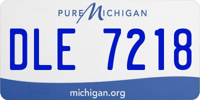 MI license plate DLE7218