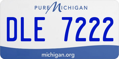 MI license plate DLE7222