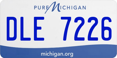 MI license plate DLE7226