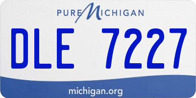 MI license plate DLE7227