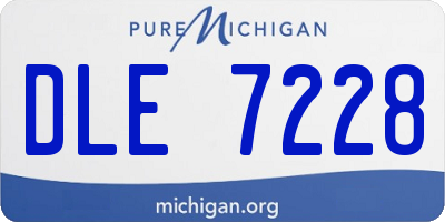 MI license plate DLE7228