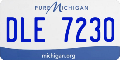 MI license plate DLE7230