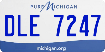 MI license plate DLE7247