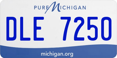 MI license plate DLE7250