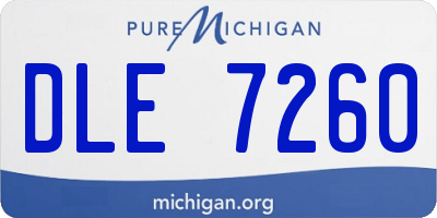 MI license plate DLE7260