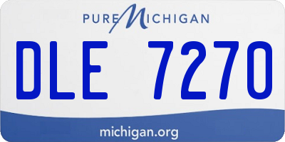 MI license plate DLE7270