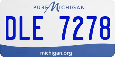 MI license plate DLE7278