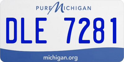 MI license plate DLE7281