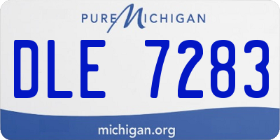 MI license plate DLE7283