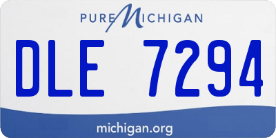 MI license plate DLE7294