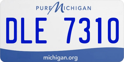 MI license plate DLE7310