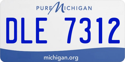 MI license plate DLE7312