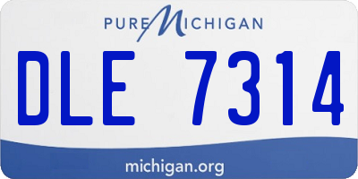 MI license plate DLE7314