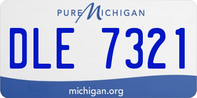 MI license plate DLE7321