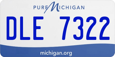 MI license plate DLE7322