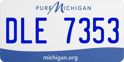 MI license plate DLE7353