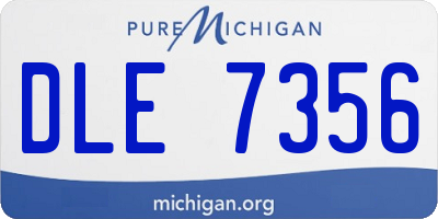 MI license plate DLE7356