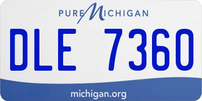 MI license plate DLE7360