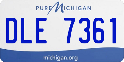 MI license plate DLE7361