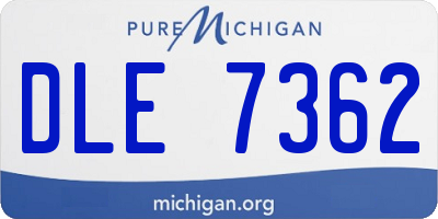 MI license plate DLE7362