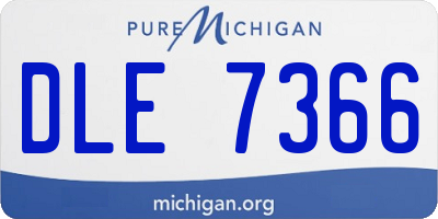 MI license plate DLE7366