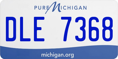 MI license plate DLE7368