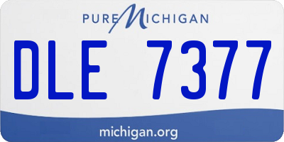 MI license plate DLE7377