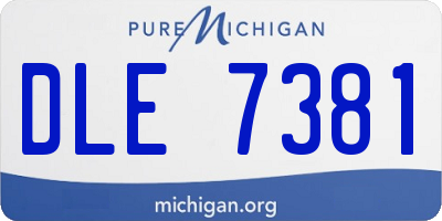 MI license plate DLE7381