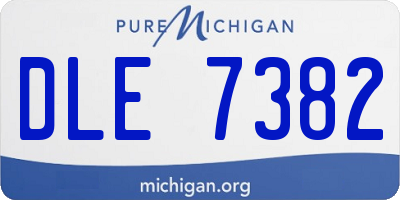 MI license plate DLE7382