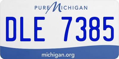 MI license plate DLE7385