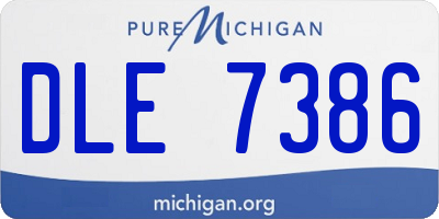 MI license plate DLE7386