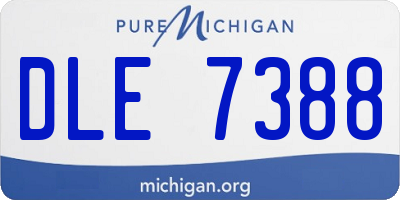 MI license plate DLE7388