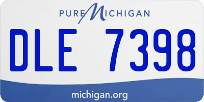 MI license plate DLE7398