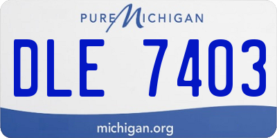 MI license plate DLE7403