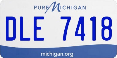 MI license plate DLE7418