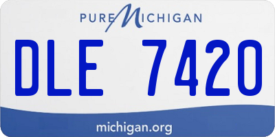 MI license plate DLE7420