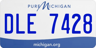 MI license plate DLE7428