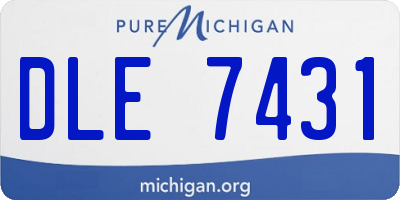 MI license plate DLE7431