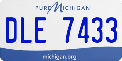 MI license plate DLE7433