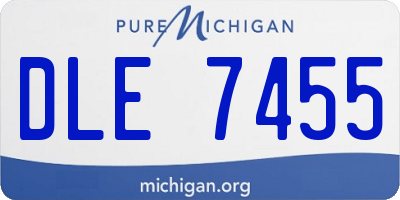 MI license plate DLE7455