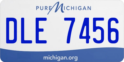 MI license plate DLE7456