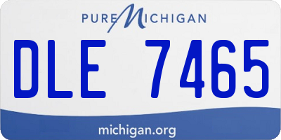 MI license plate DLE7465