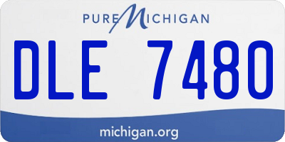 MI license plate DLE7480
