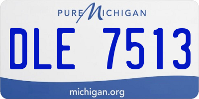 MI license plate DLE7513