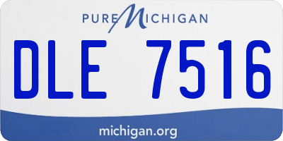 MI license plate DLE7516